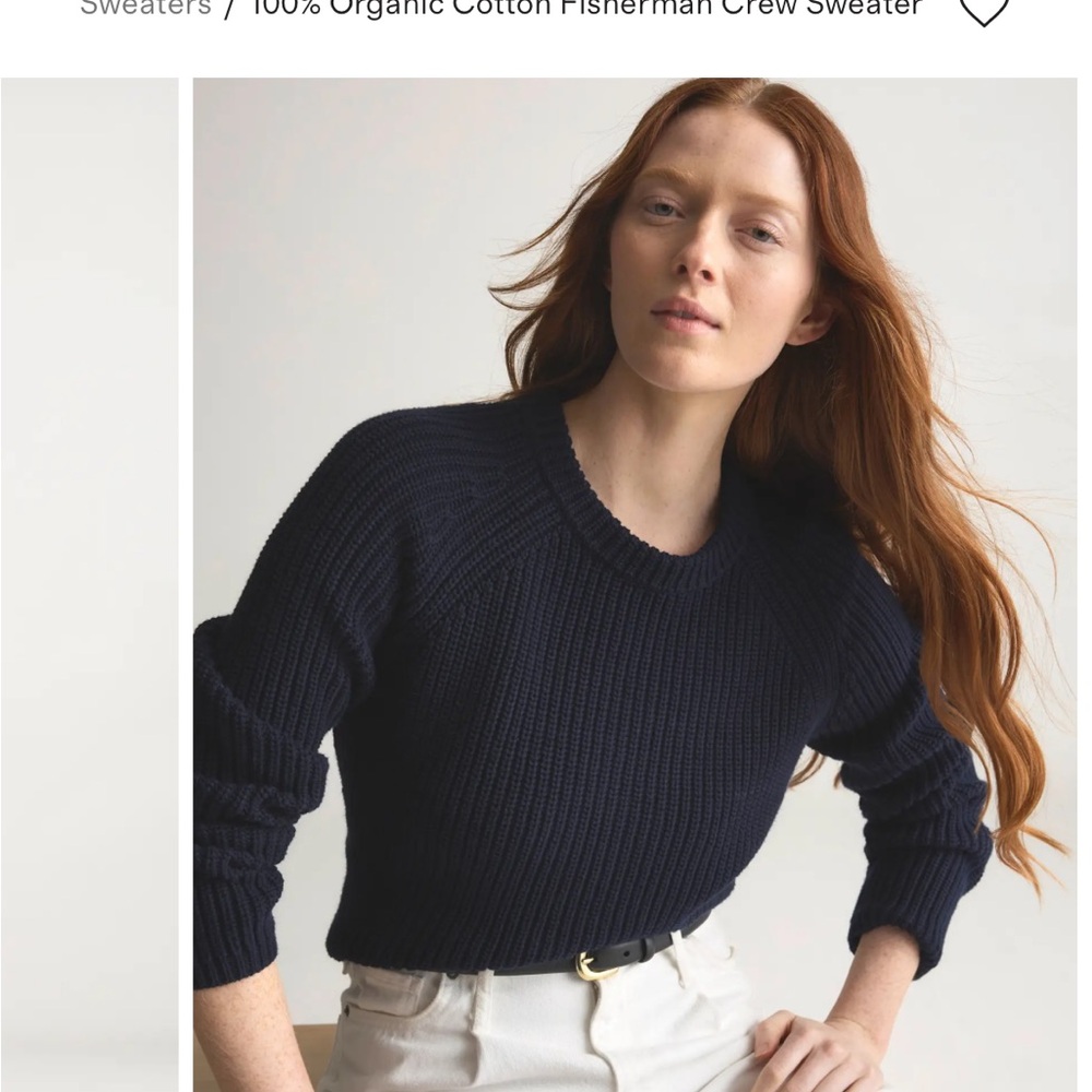Quince 100% Organic Cotton Fisherman Crew Sweater - Picture 3 of 7